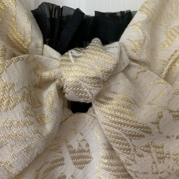 BCBG Paris Cream & Gold Dress with POCKETS - Picture 6 of 9